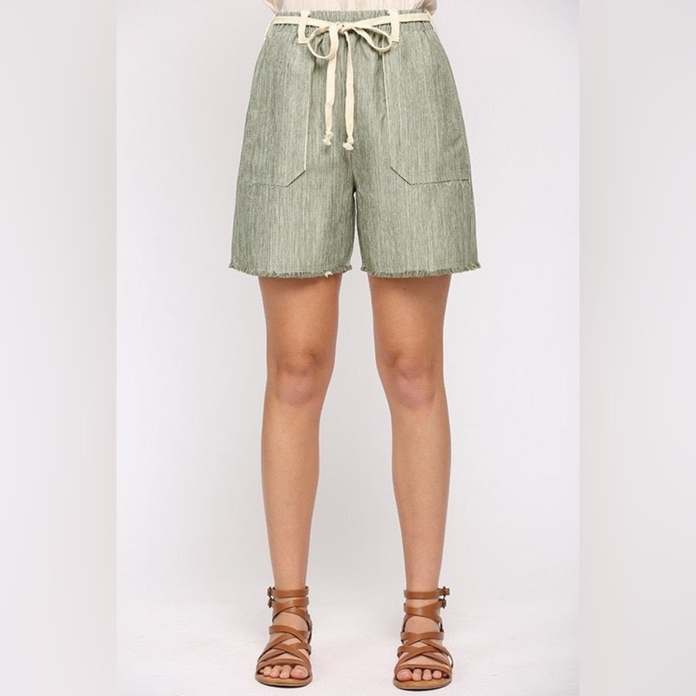 OLIVE GROVE CUTOFFS TWILL BERMUDA SHORTS